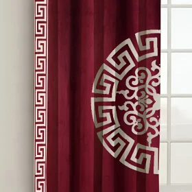 Luxury Velvet Center Motive Curtains Pair