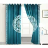 Luxury Velvet Center Motive Curtains Pair