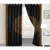 Luxury Splendid Velvet Curtain - Black And Golden